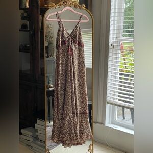 CHAUDRY Bohemian Floral Paisley V-Neck Maxi Dress NWT